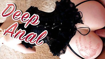 Мамка делает минет и трахается в анал раком от первого лица