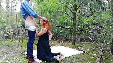 Поймал рыжую лисичку в лесу и кончил ей в рот!